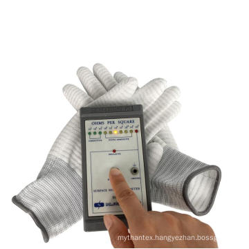 Factory Direct Sale Best Quality Cheap Price Stripe Non-Slip Cleanroom Use Antistatic ESD Palm PU Coated Gloves